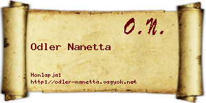 Odler Nanetta névjegykártya